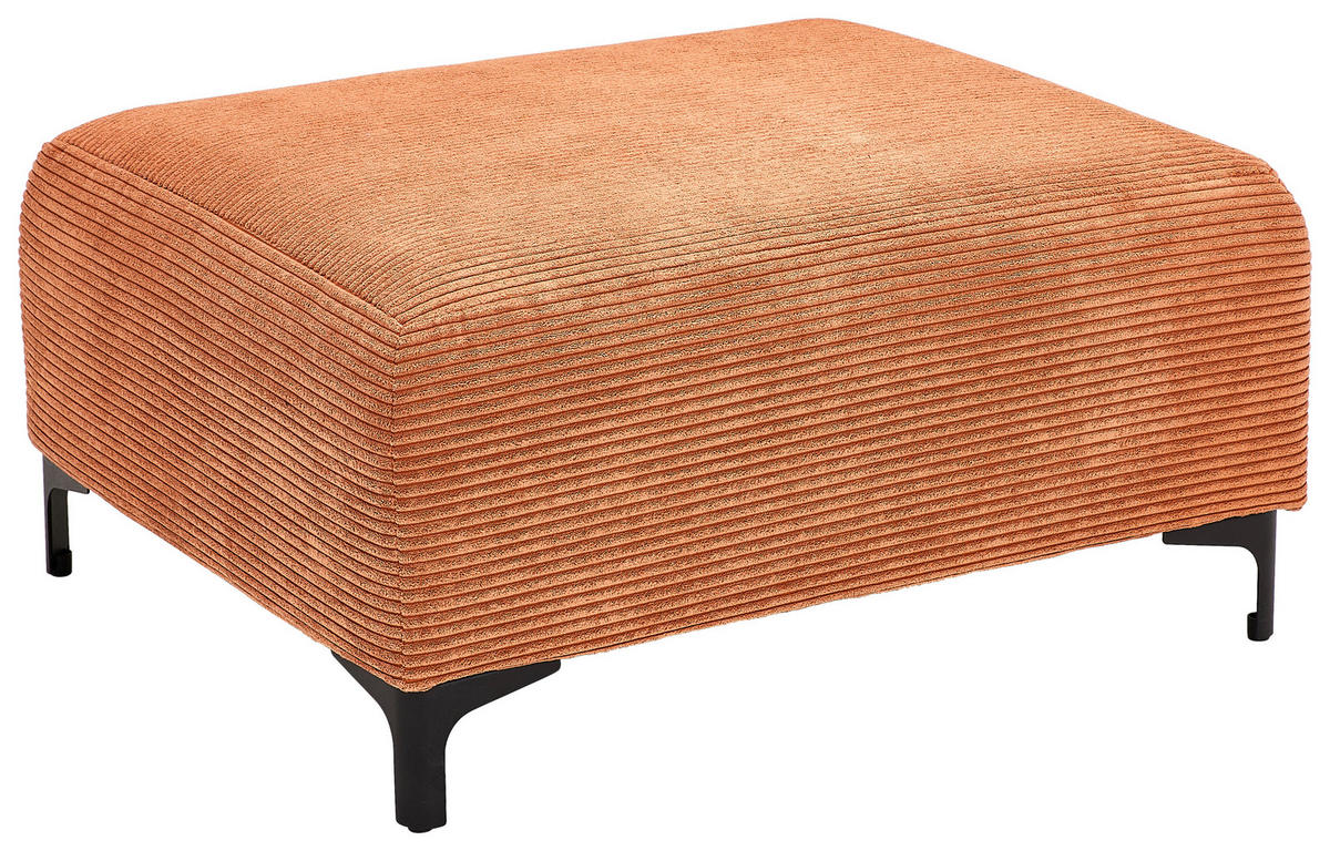 HOCKER in Textil Rostfarben  - Rostfarben/Schwarz, KONVENTIONELL, Textil/Metall (99/46/77cm) - Carryhome