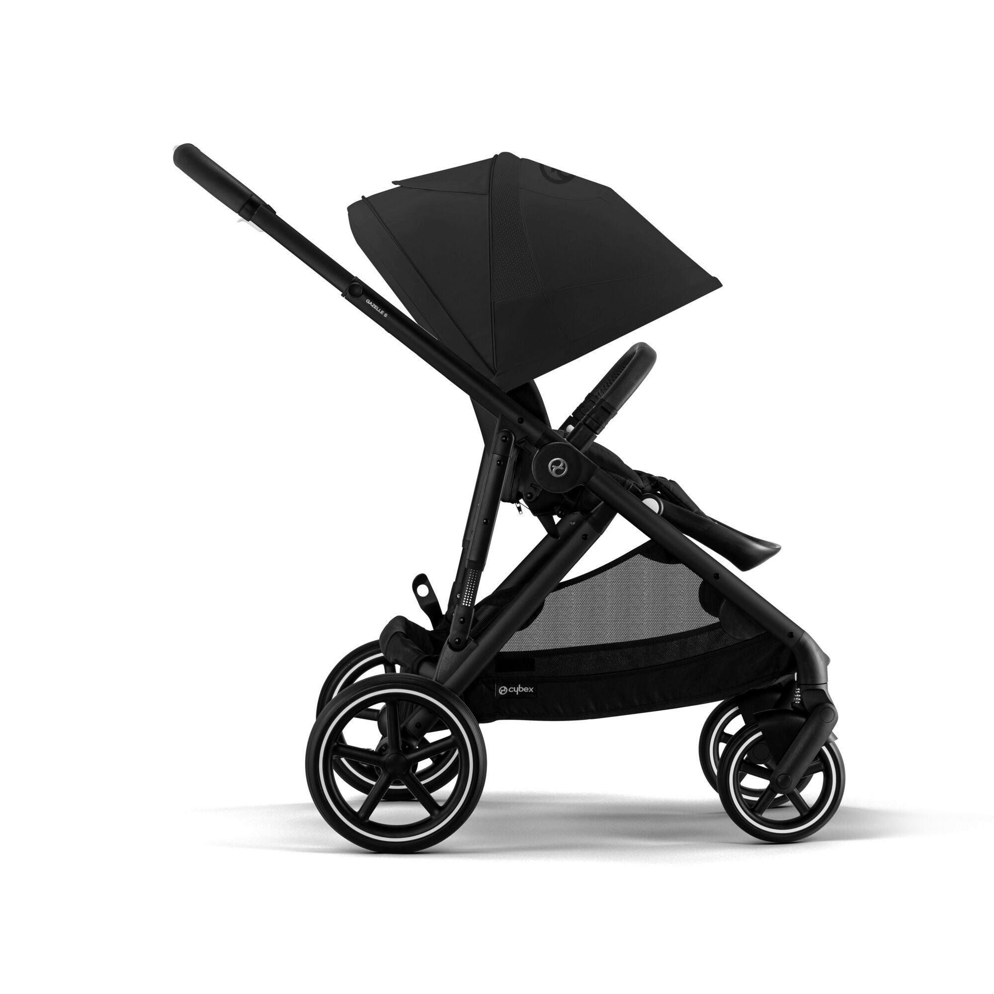 KINDERWAGEN  GAZELLE S  MOON BLACK  - Schwarz, Basics, Kunststoff/Textil (93-106/65/100-110cm) - cybex GOLD