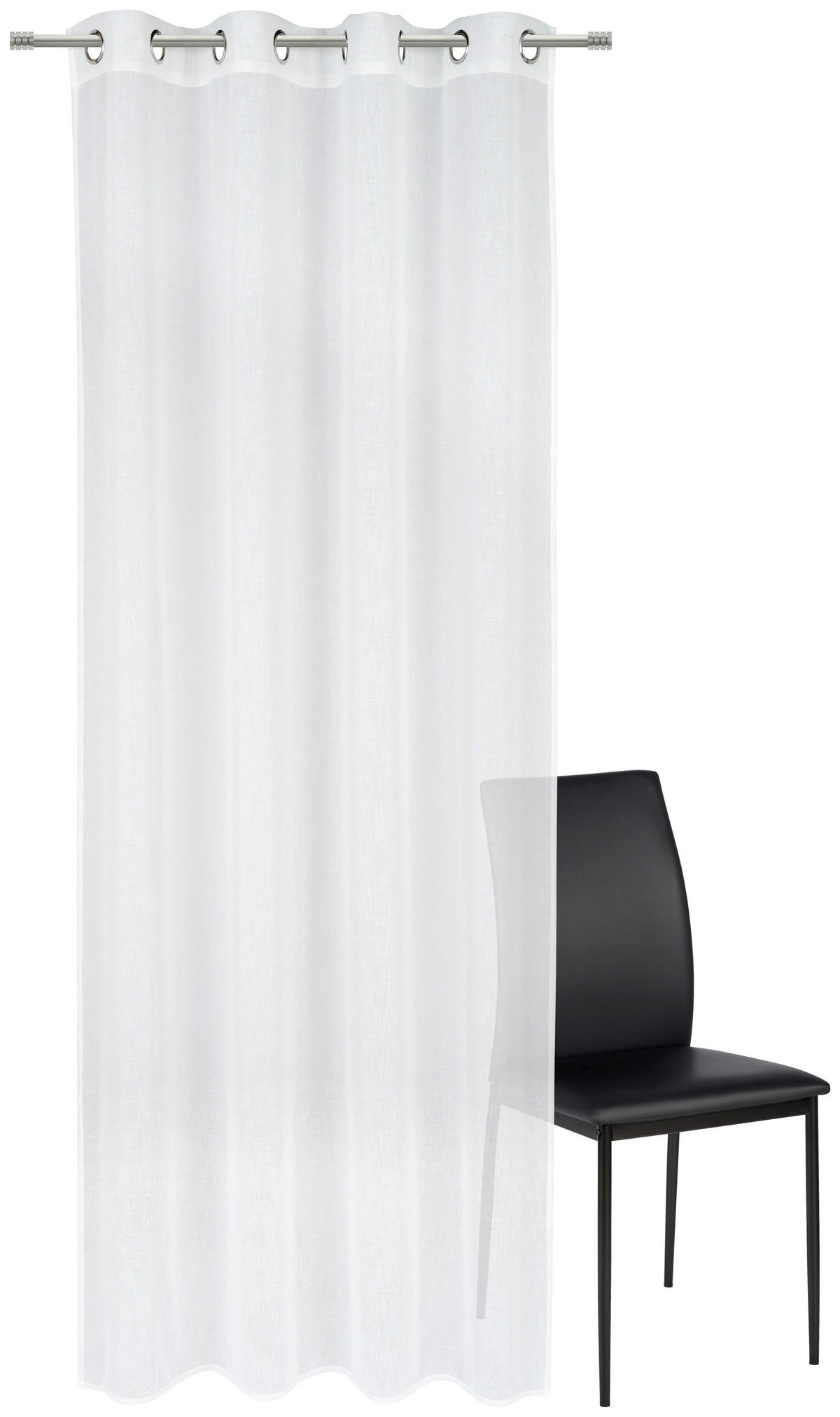 ZÁVĚS S OČKY, poloprůhledné, 140/245 cm - bílá, Basics, textil (140/245cm) - Esposa