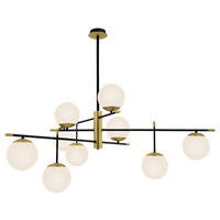 PENDELLEUCHTE  131,5/58,6/131,5 cm   - Weiss/Goldfarben, Trend, Glas/Metall (131,5/58,6/131,5cm) - MAYTONI
