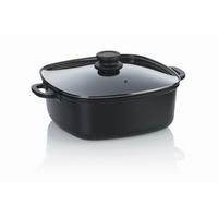 SERVIERPFANNE  - Schwarz, KONVENTIONELL, Glas/Metall (28/28/11cm) - Kela