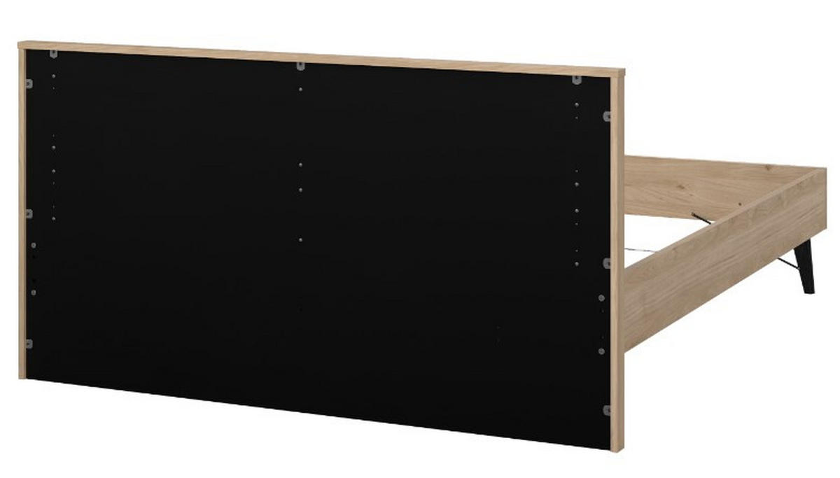 SÄNGRAM 180/200 cm  i  svart, ekfärgad  - svart/ekfärgad, Basics, trämaterial (180/200cm) - Best Price