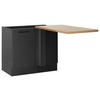 ECKUNTERSCHRANK 110/90/60 cm  - Schwarz/Eiche Artisan, Trend, Holzwerkstoff/Metall (110/90/60cm) - MID.YOU