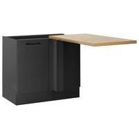 ECKUNTERSCHRANK 110/90/60 cm  - Schwarz/Eiche Artisan, Trend, Holzwerkstoff/Metall (110/90/60cm) - MID.YOU
