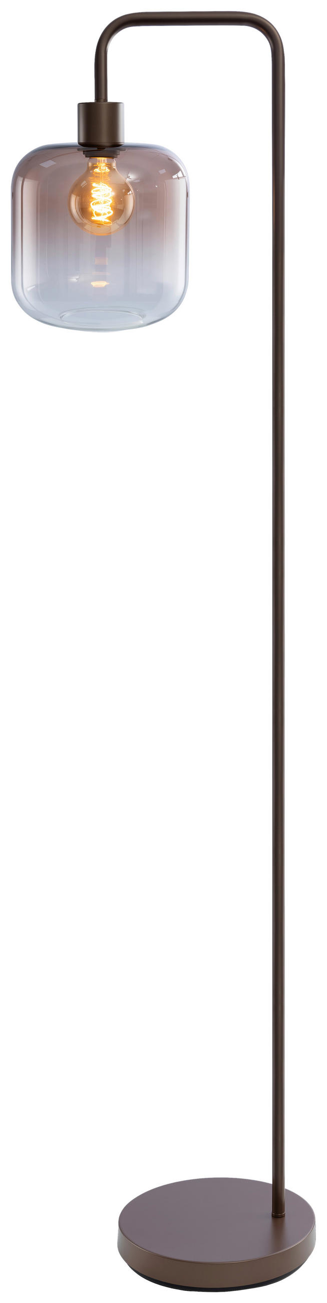 STEHLEUCHTE 35,5/23/160 cm    - Schwarz/Braun, Trend, Glas/Metall (35,5/23/160cm) - Collet's Monde