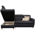ECKSOFA inkl. Funktionen Graphitfarben Samt  - Graphitfarben, Natur, Holz/Textil (206/261cm) - Venda