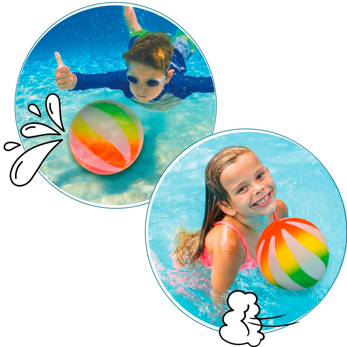 WASSERBALL - Multicolor, Basics, Kunststoff/Textil (ca. 20cm) - alldoro