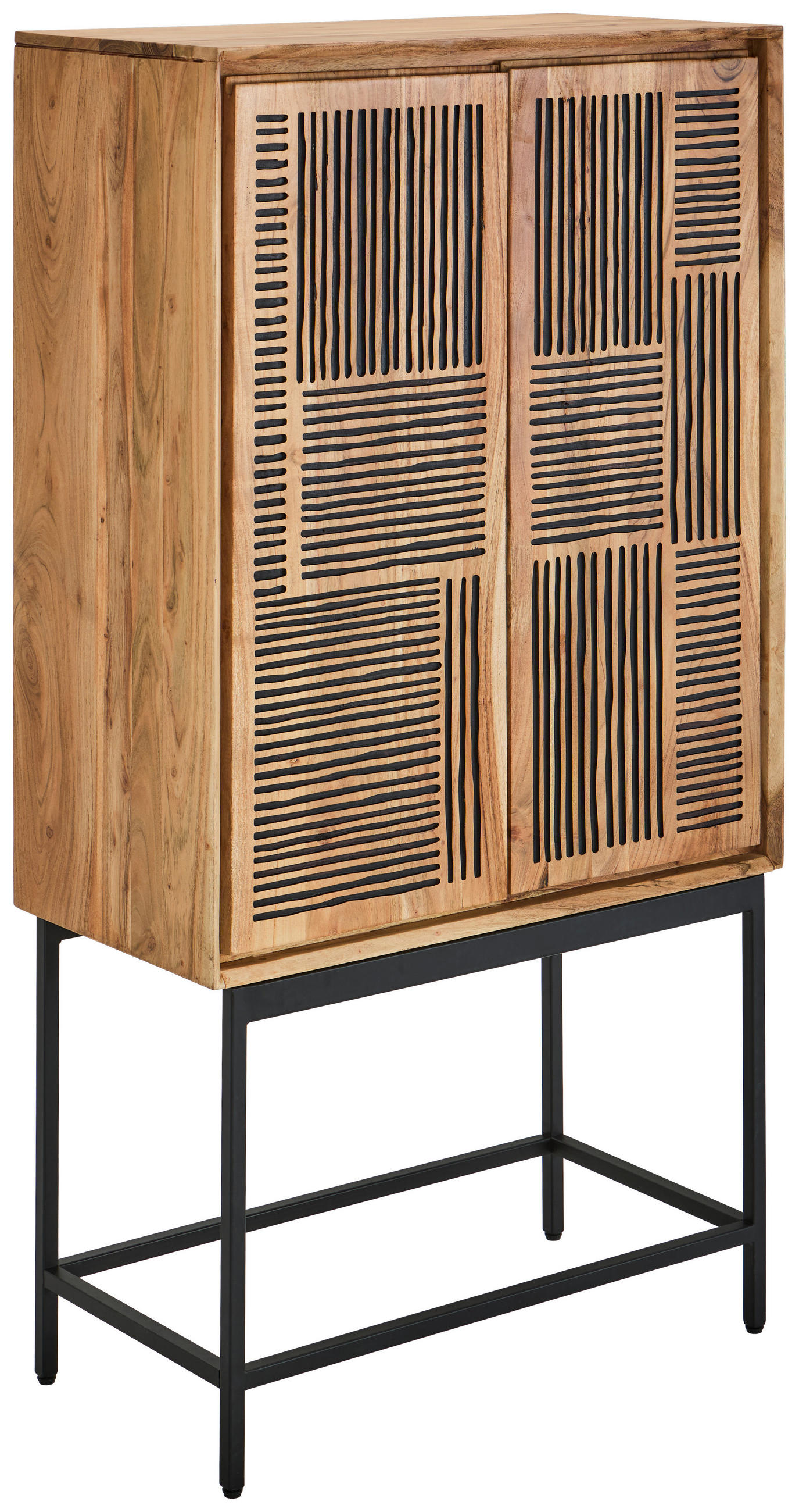 HIGHBOARD  80/150/40 cm  - Schwarz/Akaziefarben, KONVENTIONELL, Holz/Metall (80/150/40cm) - Livetastic