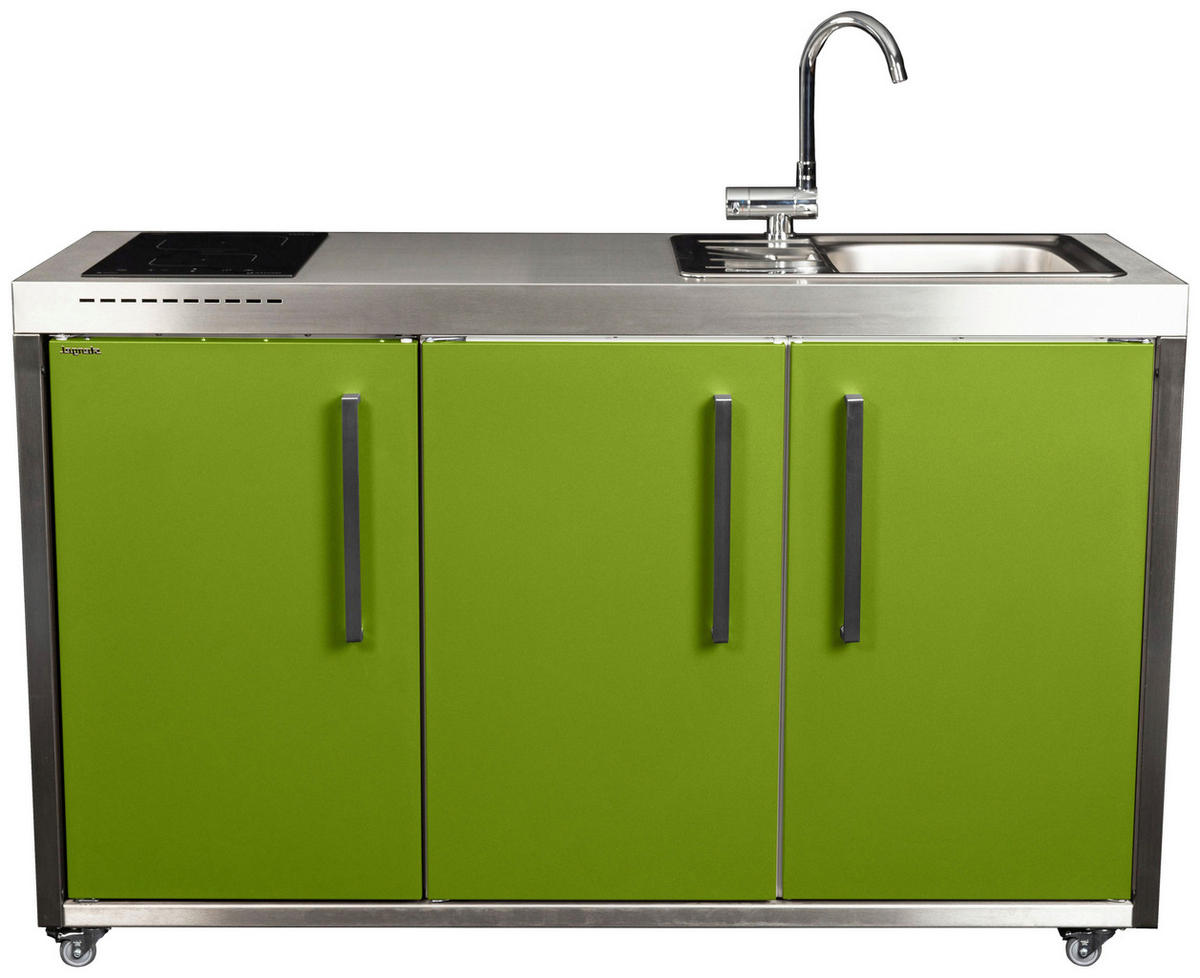 OUTDOORKÜCHE - Edelstahlfarben/Grün, Basics, Metall (157/98/62cm)