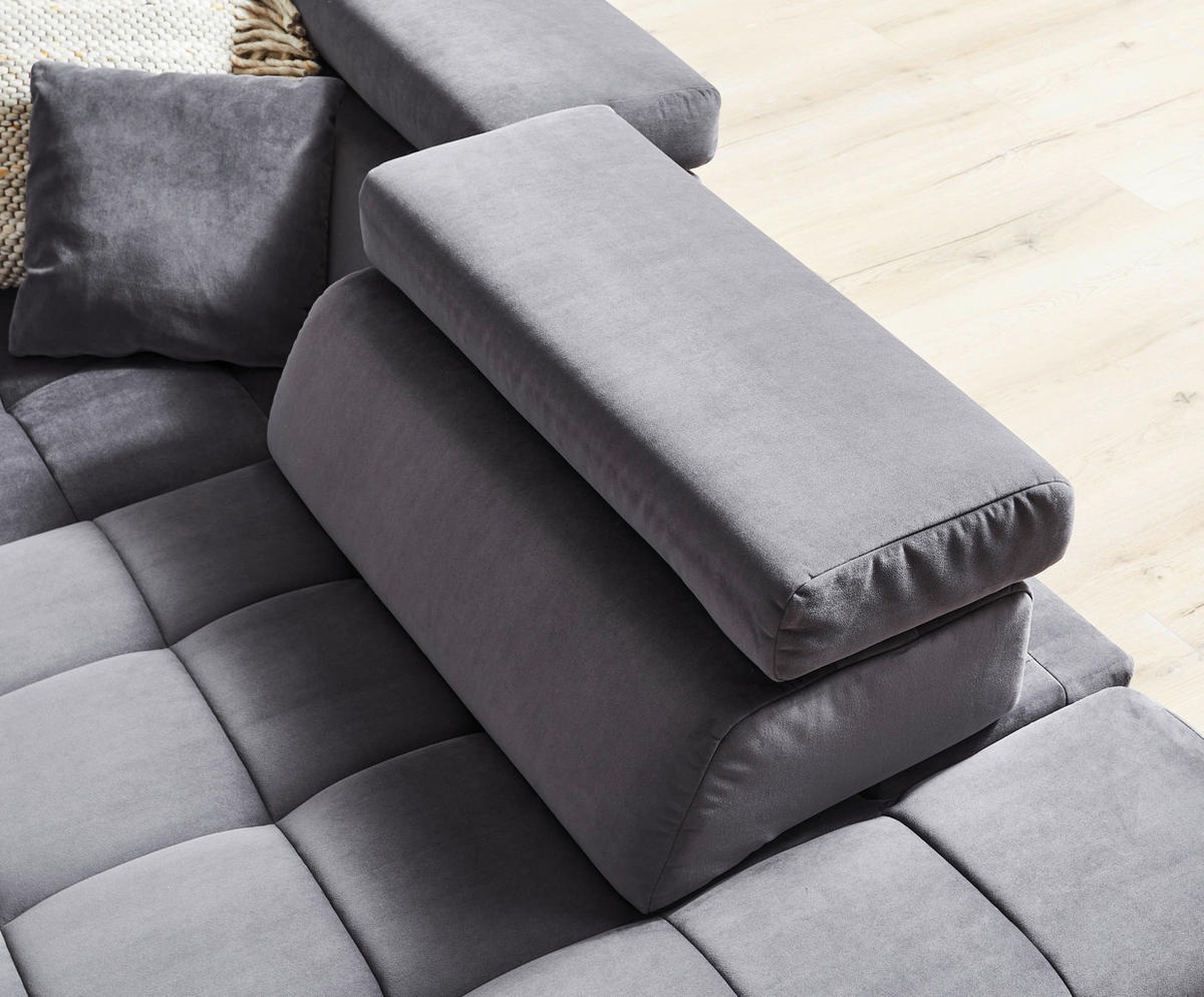 ROHOVÁ SEDACIA SÚPRAVA, textil, antracitová - antracitová/chrómová, Design, kov/textil (326/222cm) - Beldomo Speed