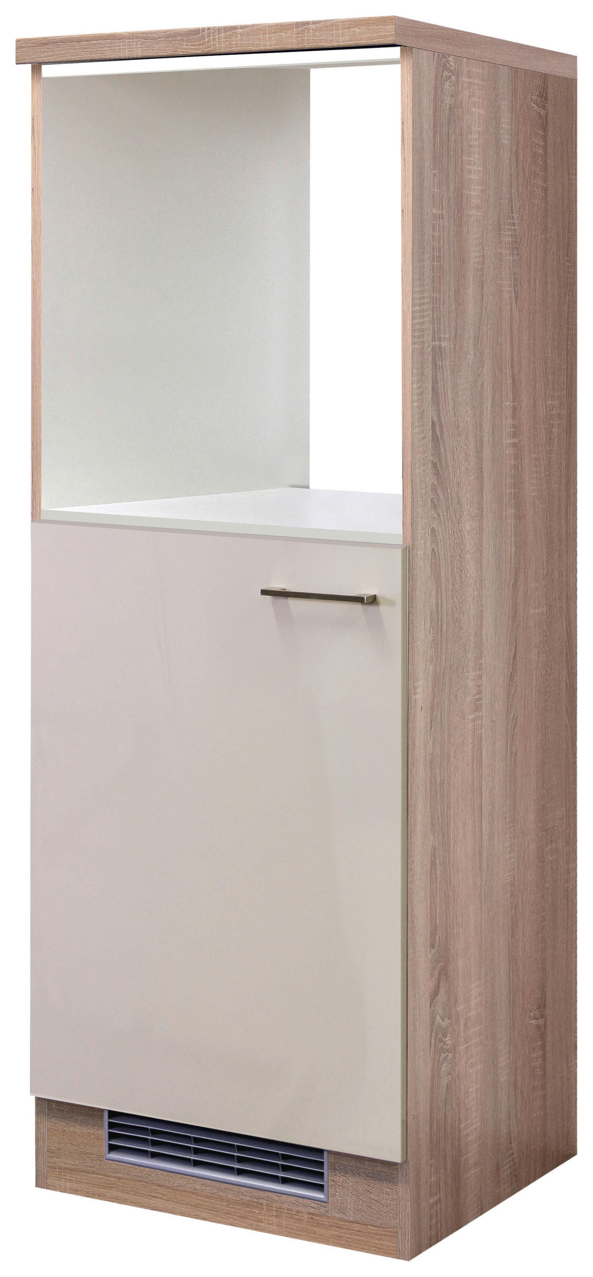 GERÄTEUMBAUSCHRANK 60/169,5/60 cm  in Sonoma Eiche, Kaschmir  - Kaschmir/Edelstahlfarben, KONVENTIONELL, Holzwerkstoff/Metall (60/169,5/60cm) - FlexWell