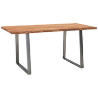 SCHREIBTISCH 120/60/76 cm  in Akaziefarben, Chromfarben  - Chromfarben/Akaziefarben, Modern, Holz/Metall (120/60/76cm) - MID.YOU