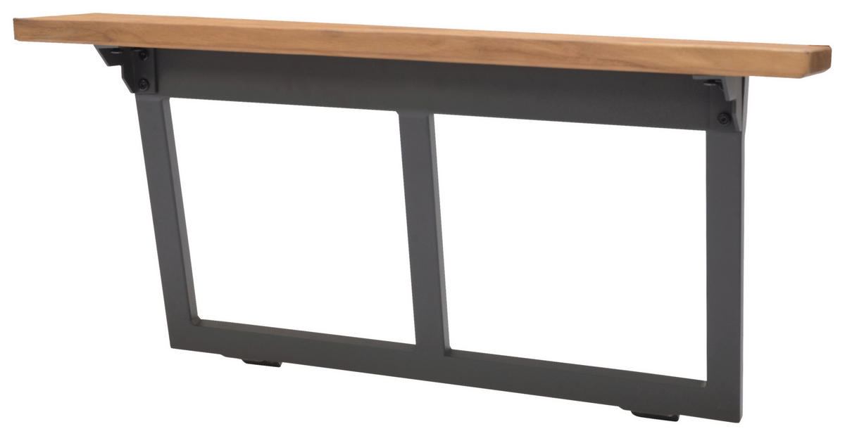 RÜCKENLEHNE 88/25,5/41,5 cm Teakholz  Aluminium  - Anthrazit/Teakfarben, Design, Holz/Metall (88/25,5/41,5cm) - Amatio
