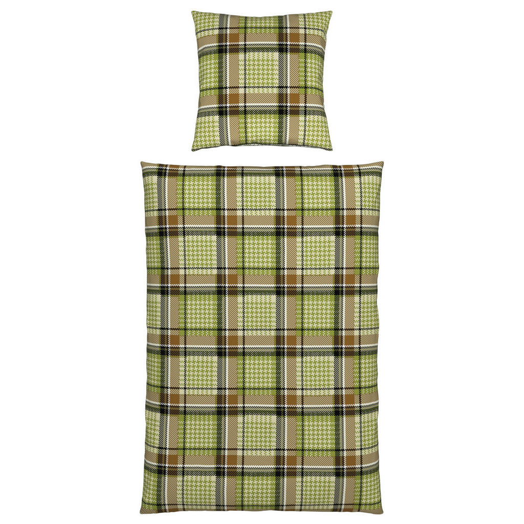 Thumbnail - Novel Wendebettwäsche Tweet me dogtooth, Grün, Textil, Karo, 155x220 cm, Grüner Punkt, Hohenstein, Oeko-Tex® Standard 10...