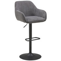 BARHOCKER in Metall, Textil Grau, Schwarz  - Schwarz/Grau, Lifestyle, Textil/Metall (44/95-117/55cm) - Livetastic