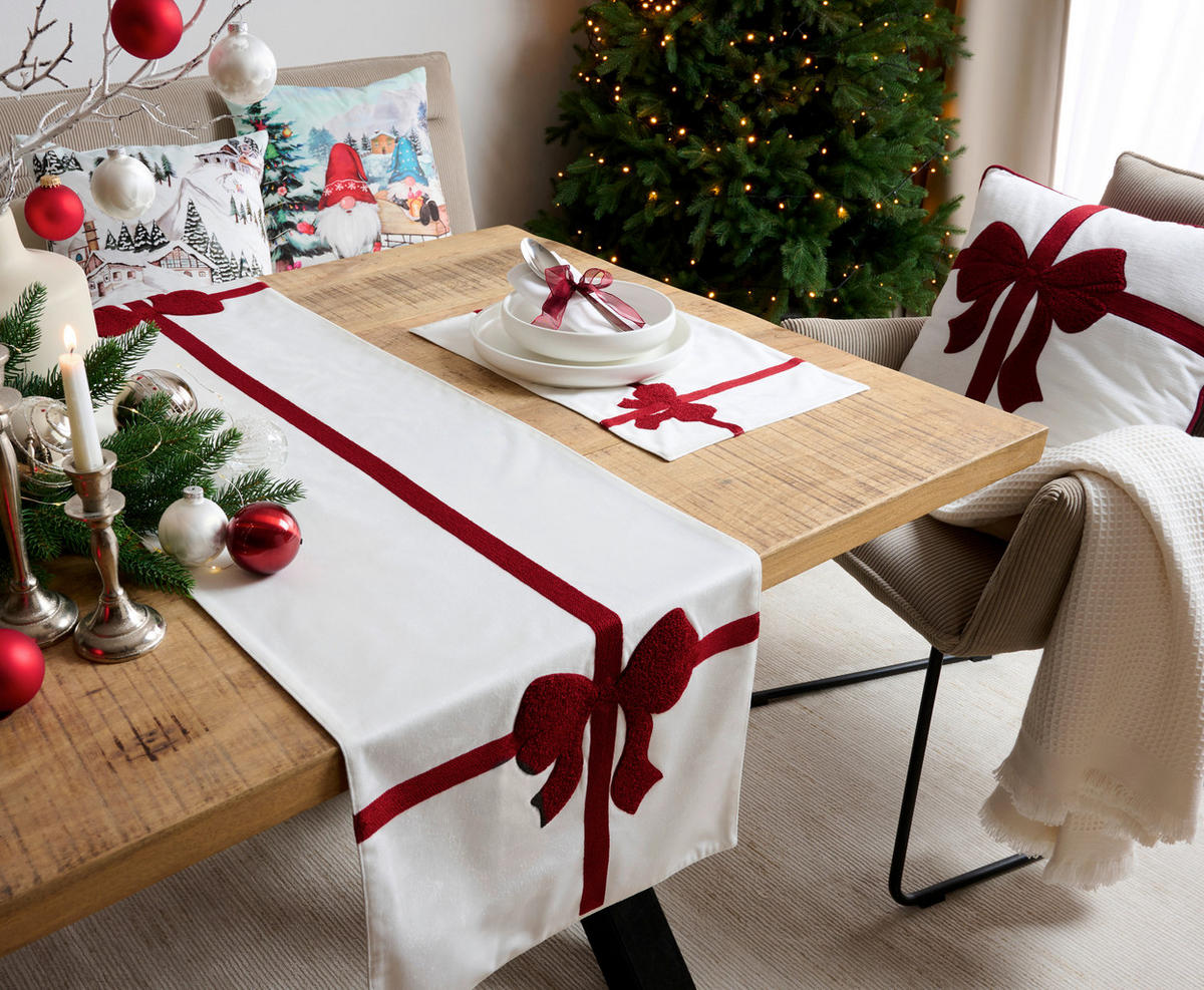 NADPRT  TRADITIONELL  40/140 cm       bela, temno rdeča  - bela/temno rdeča, Konvencionalno, tekstil (40/140cm) - X-Mas