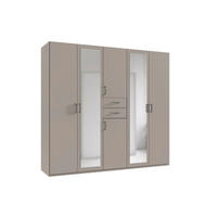KLEIDERSCHRANK Grau, Sahara  - Schwarz/Grau, Modern, Glas/Holz (225/208/58cm) - P & B