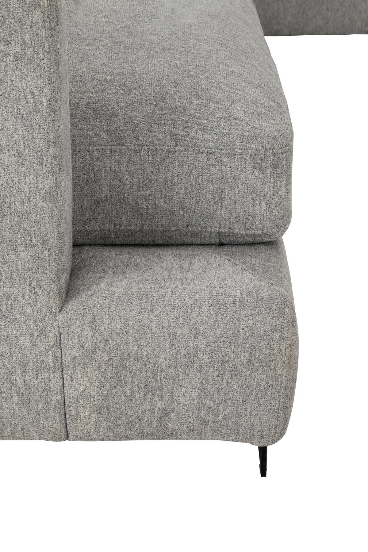 ECKSOFA Grau Webstoff  - Schwarz/Grau, Design, Textil/Metall (323/212cm) - Livetastic