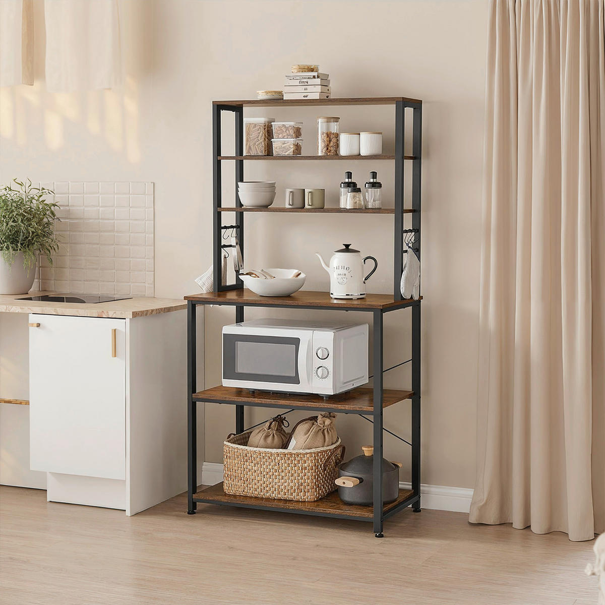 REGAL Schwarz, Dunkelbraun  - Dunkelbraun/Schwarz, Trend, Holzwerkstoff/Metall (80/167/40cm) - MID.YOU