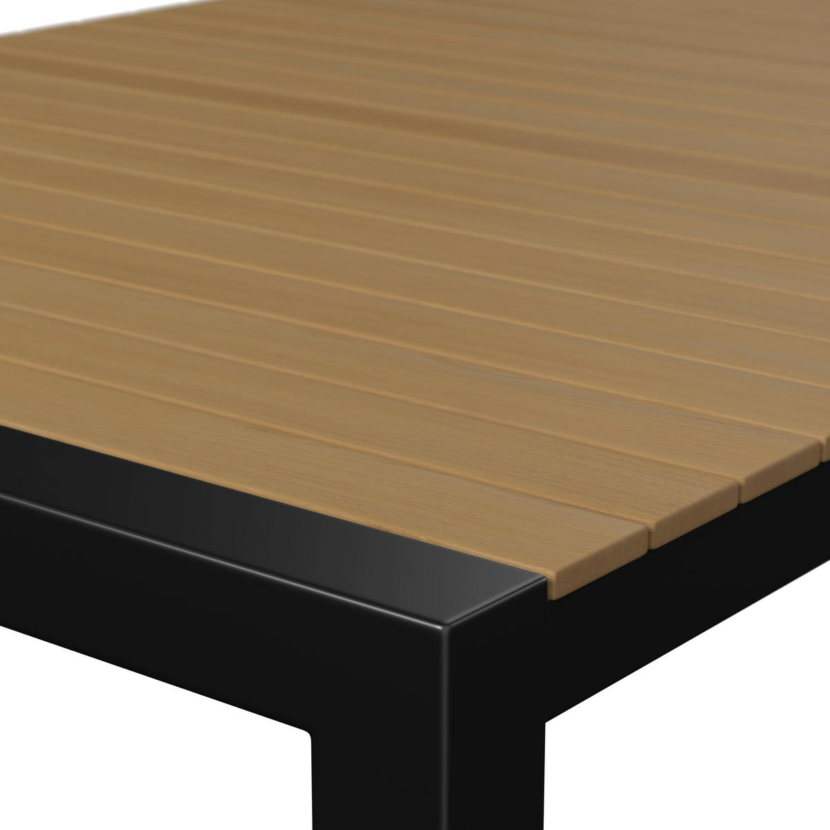 GARTENTISCH  - Schwarz/Teakfarben, MODERN, Holz/Metall (118,5/252/100/75cm) - Ambia Garden