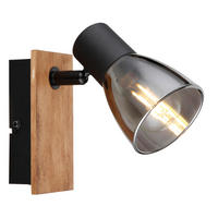 Proiector - maro închis/negru, Natur, sticlă/lemn (7/15,5/14cm) - Globo