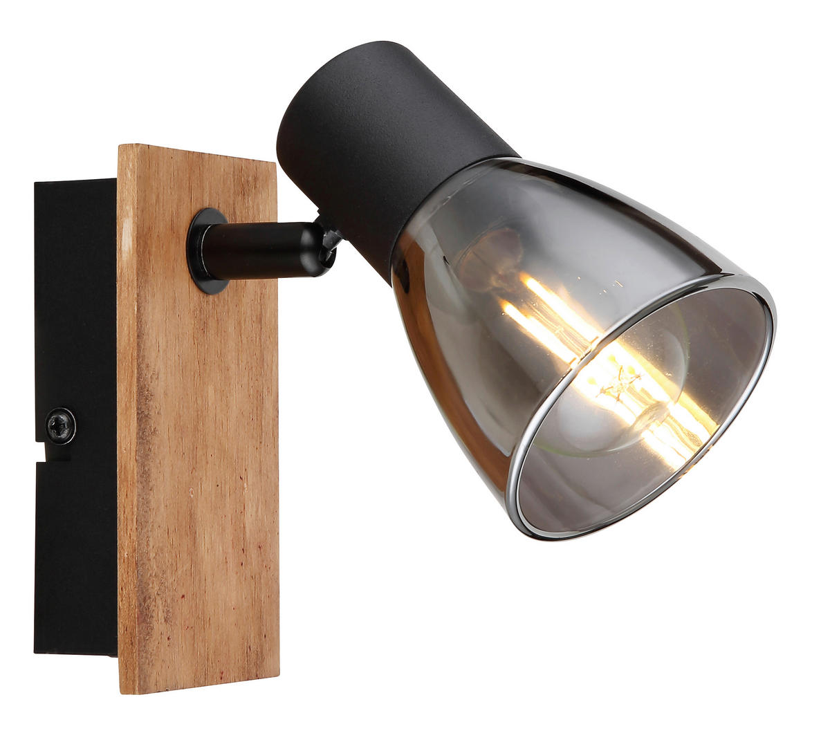 Proiector - maro închis/negru, Natur, sticlă/lemn (7/15,5/14cm) - Globo