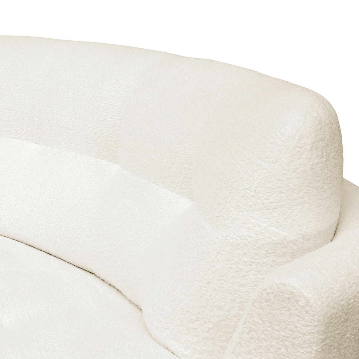 ECKSOFA Weiß Bouclé  - Schwarz/Weiß, Design, Kunststoff/Textil (113/300cm) - Livetastic