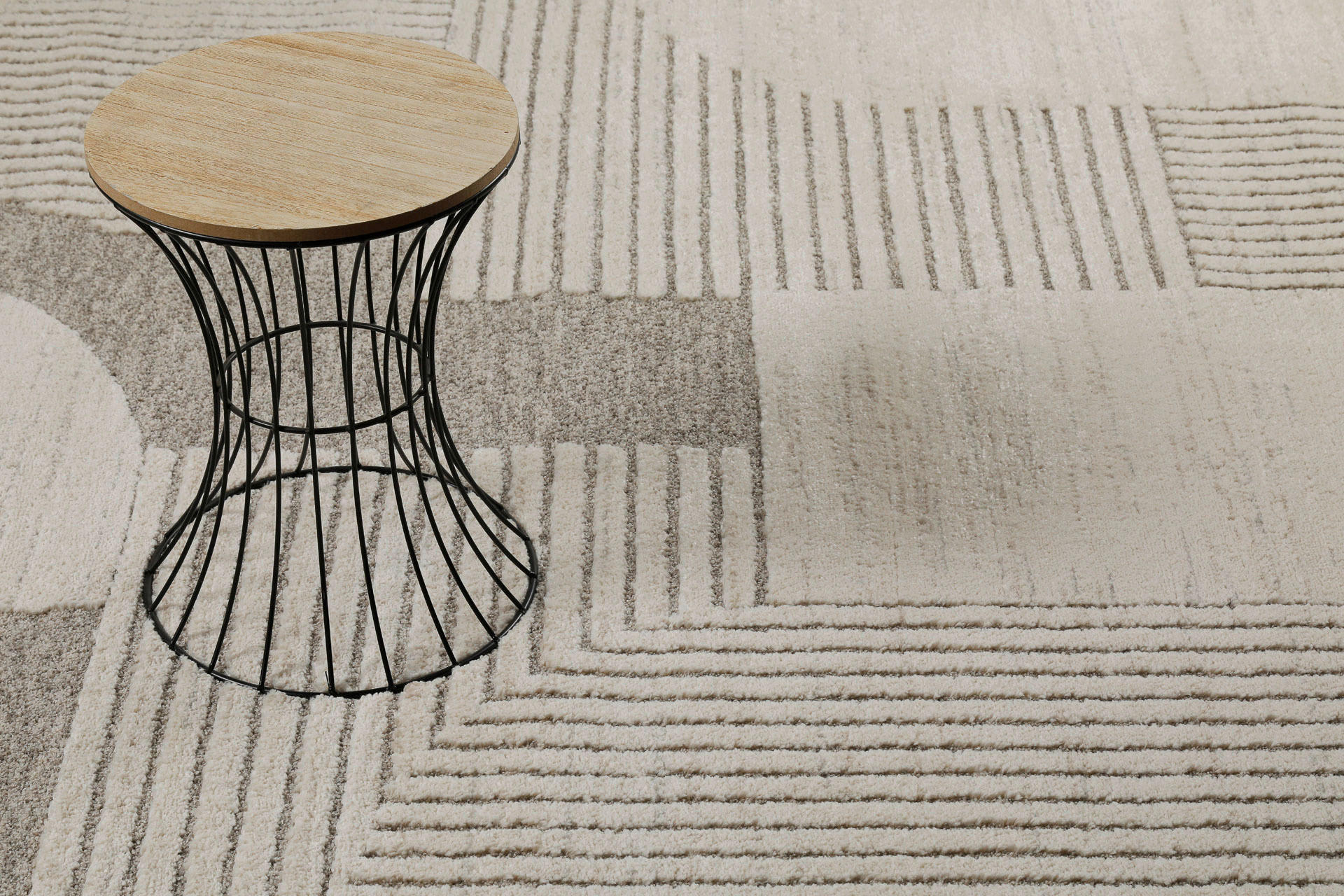 Thumbnail - Wecon Home Webteppich Mats, Creme, Beige, Textil, geometrisch, rechteckig, 140x200 cm, für Fußbodenheizung geeignet, in ...