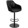 BARHOCKER in Metall, Leder Schwarz  - Schwarz, Design, Leder/Metall (59/109,5-120/61cm) - Johann Jakob