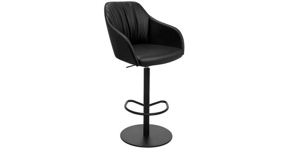 BARHOCKER in Metall, Leder Schwarz - Schwarz, Design, Leder/Metall (59/109,5-120/61cm) - Johann Jakob