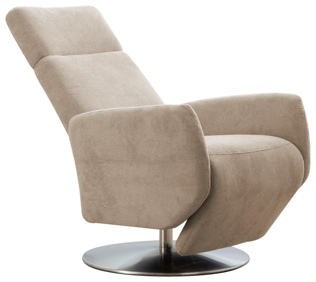 RELAXAČNÉ KRESLO, textil, bahenná hnedá - bahenná hnedá/chrómová, Konventionell, kov/textil (71/110/82cm) - Sit & More
