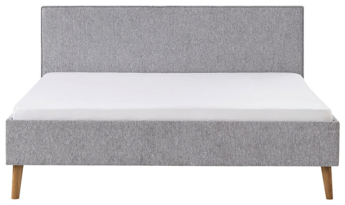 POLSTERBETT 180/200 cm  in Grau  - Eichefarben/Grau, Basics, Holz/Textil (180/200cm) - Boxxx