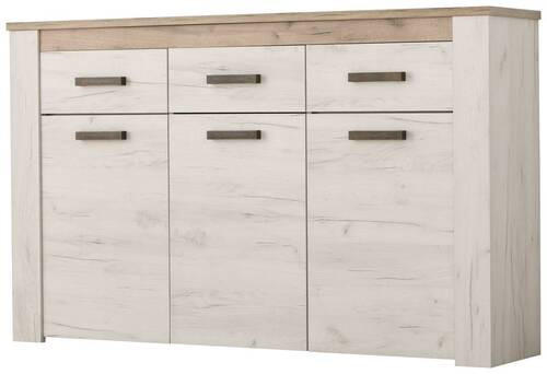 KOMÓD 160/98/36,5 cm  - ezüsttölgy, Basics, faalapú anyag (160/98/36,5cm) - Ti'me