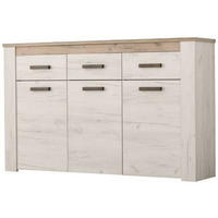 KOMÓD 160/98/36,5 cm  - ezüsttölgy, Basics, faalapú anyag (160/98/36,5cm) - Ti'me