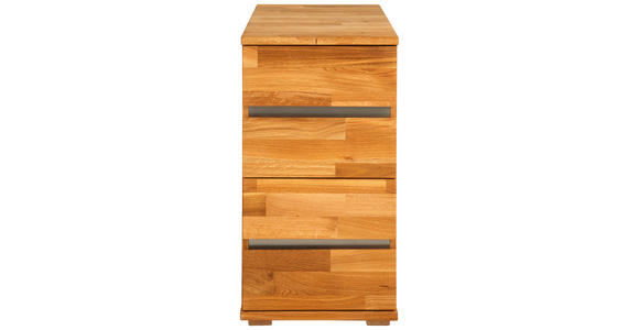 ANSTELLCONTAINER 40/75/80 cm - Wildeiche/Edelstahlfarben, KONVENTIONELL, Holz/Metall (40/75/80cm) - Linea Natura