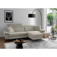 ECKSOFA Struktur Silberfarben  - Silberfarben/Schwarz, Konventionell, Textil/Metall (300/178cm) - Livetastic