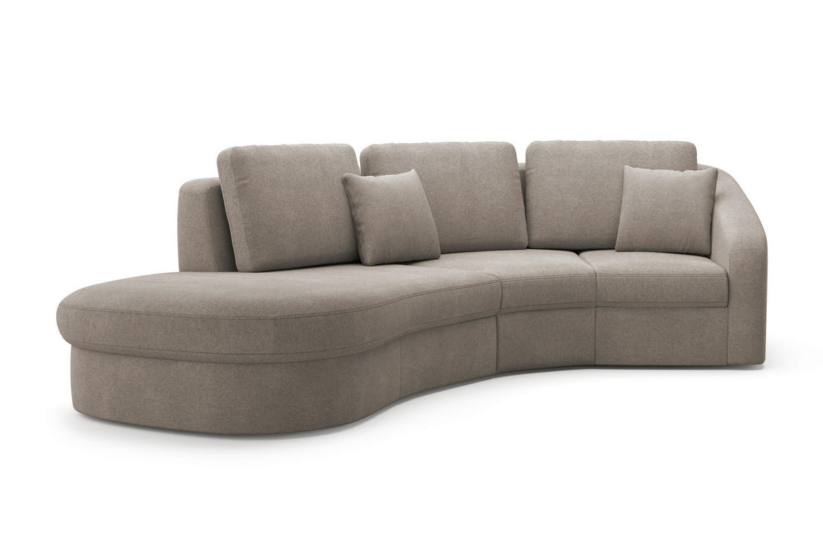 ECKSOFA in Mikrofaser Braun  - Schwarz/Braun, Modern, Kunststoff/Textil (230/266cm) - Sit & More