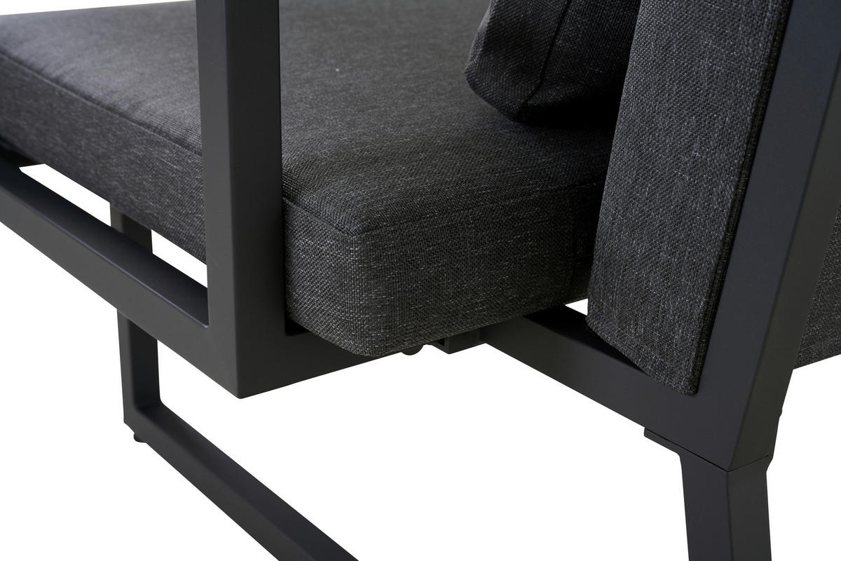 LOUNGESOFA  - Anthrazit, Basics, Holz/Textil (219/81/91cm) - Siena Garden
