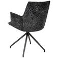 ARMLEHNSTUHL  Stoffauswahl, Sitzfläche 360° drehbar, automatische Rückholfunktion Jacquard  - Schwarz/Grau, Design, Textil/Metall (59/89.5/63cm) - Novel