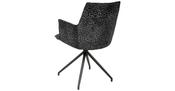ARMLEHNSTUHL  Stoffauswahl, Sitzfläche 360° drehbar, automatische Rückholfunktion Jacquard  - Schwarz/Grau, Design, Textil/Metall (59/89.5/63cm) - Novel