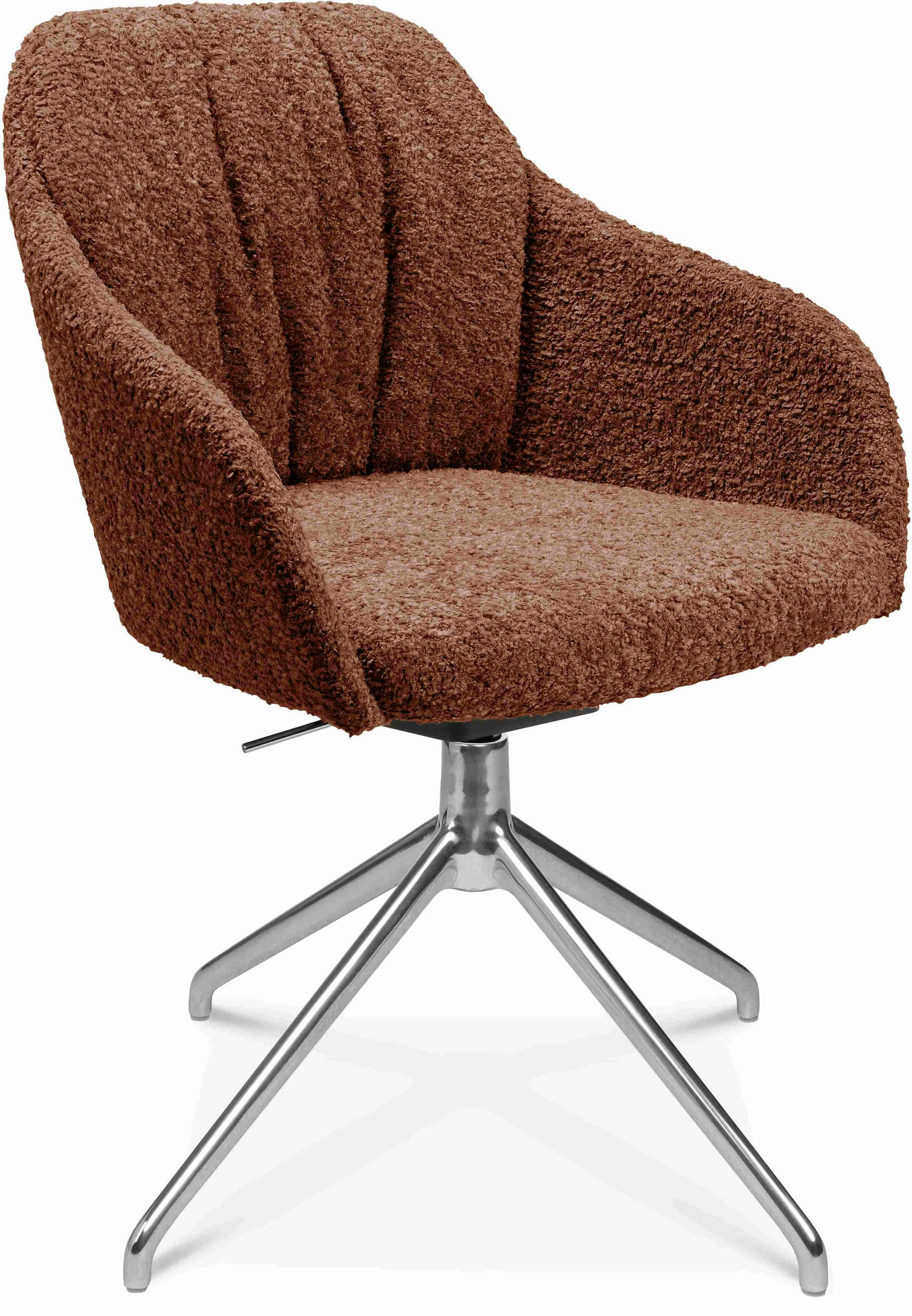 ARMLEHNSTUHL  in Aluminium Bouclé  - Alufarben/Kupferfarben, Design, Textil/Metall (58/81,5-84,5/60cm) - Johann Jakob