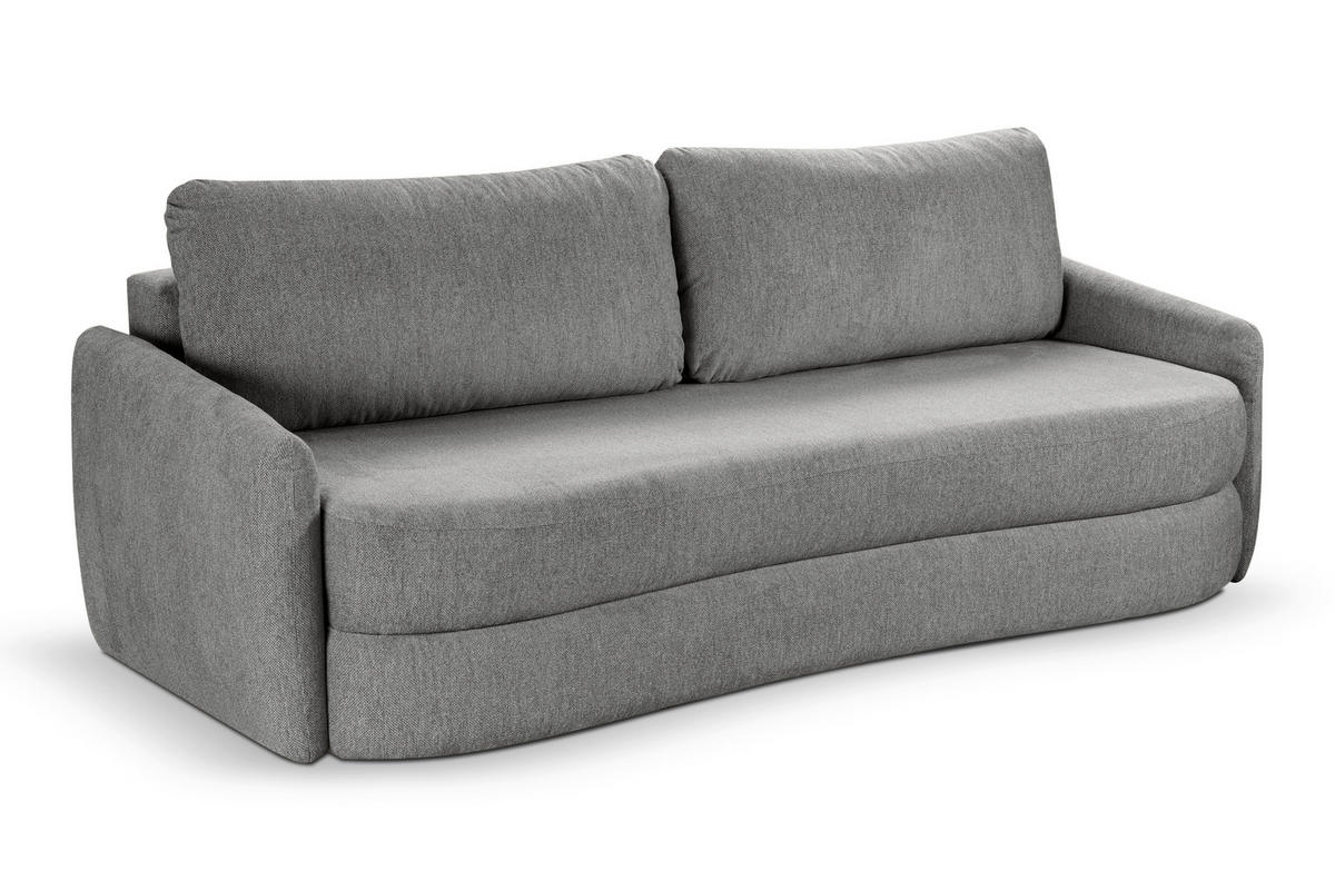SCHLAFSOFA DIANA  mit Liegefunktion Struktur Grau  - Schwarz/Grau, Basics, Kunststoff/Textil (231/93/108cm) - MID.YOU