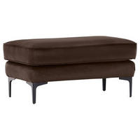 HOCKER in Textil Dunkelbraun  - Dunkelbraun/Schwarz, Lifestyle, Textil/Metall (103/48/58cm) - Landscape