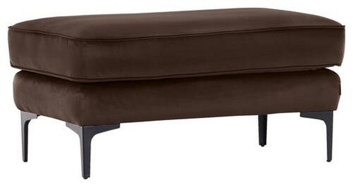 HOCKER in Textil Dunkelbraun  - Dunkelbraun/Schwarz, Lifestyle, Textil/Metall (103/48/58cm) - Landscape