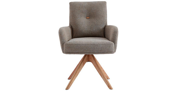 ARMLEHNSTUHL in Webstoff - Eichefarben/Gelb, Design, Holz/Textil (60,5/67/88cm) - Novel