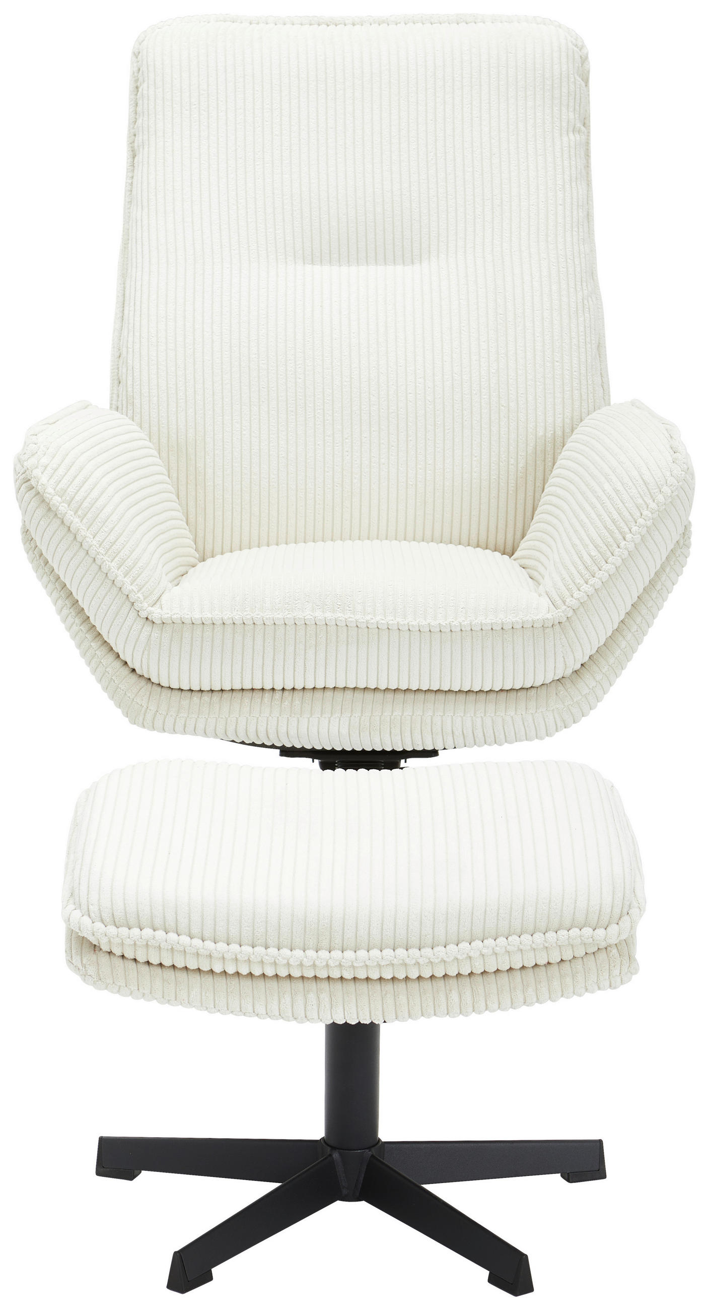 RELAXSESSELSET Cord    - Creme/Schwarz, Design, Textil/Metall (75/103/85cm) - Carryhome