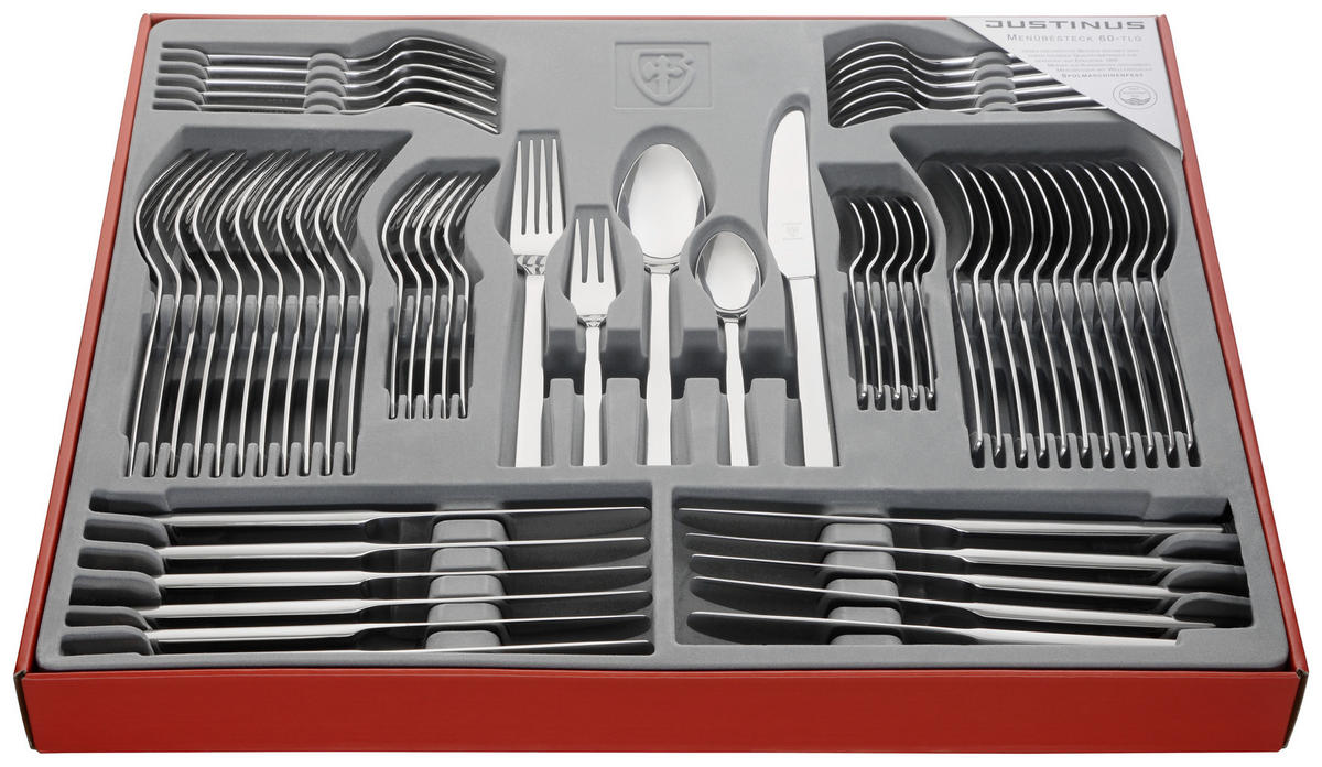 SET DE TACÂMURI 60 piese  Alpha  - culoare inox, Basics, metal (51/39,5/6,1cm) - Justinus