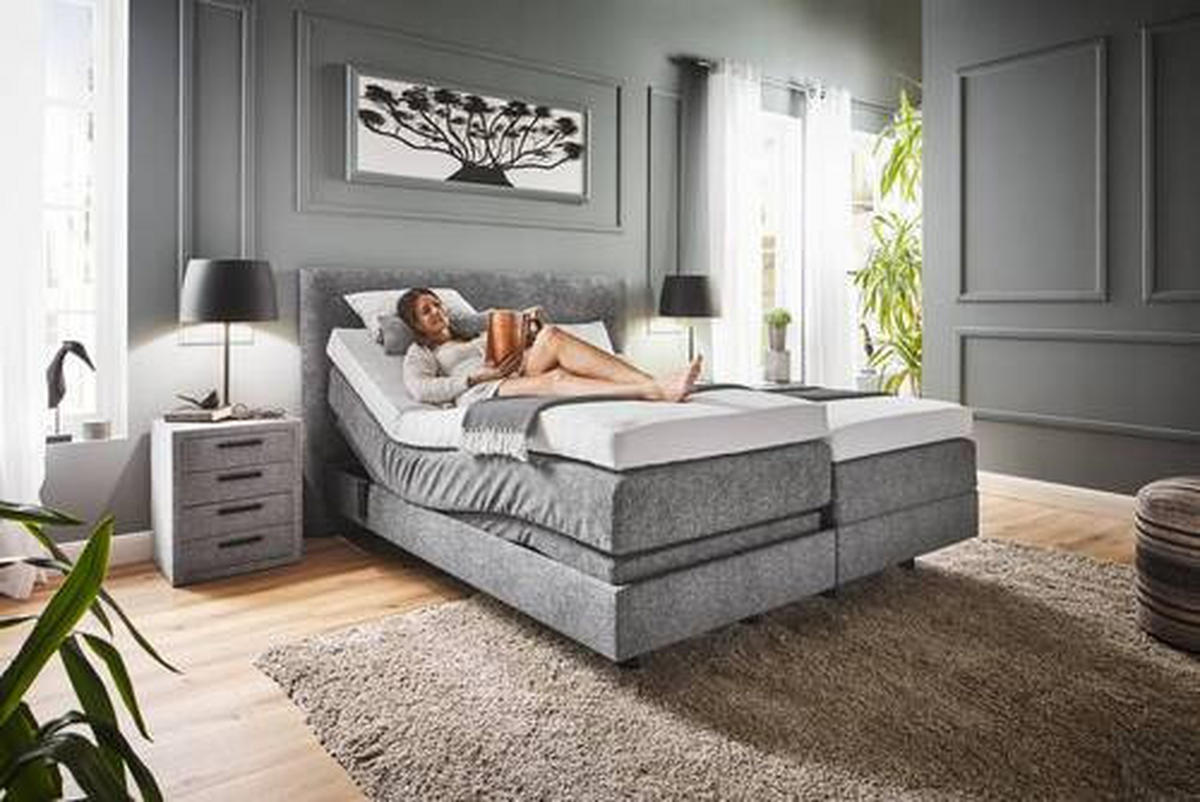 BOXSPRINGBETT 160/200 cm  in Grau  - Grau, KONVENTIONELL, Holz/Textil (160/200cm) - Dieter Knoll