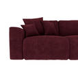 ECKSOFA in Samt Bordeaux  - Chromfarben/Bordeaux, KONVENTIONELL, Kunststoff/Textil (293/195cm) - Carryhome