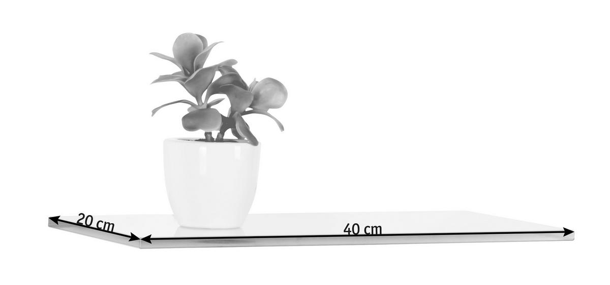 Poliță De Perete 40/1/20 cm,  - Basics, sticlă (40/1/20cm)